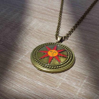Dark Souls Warrior of Sunlight Shield Vintage Metal Necklace