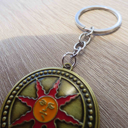 Dark Souls Warrior of Sunlight Shield Vintage Metal Keychain