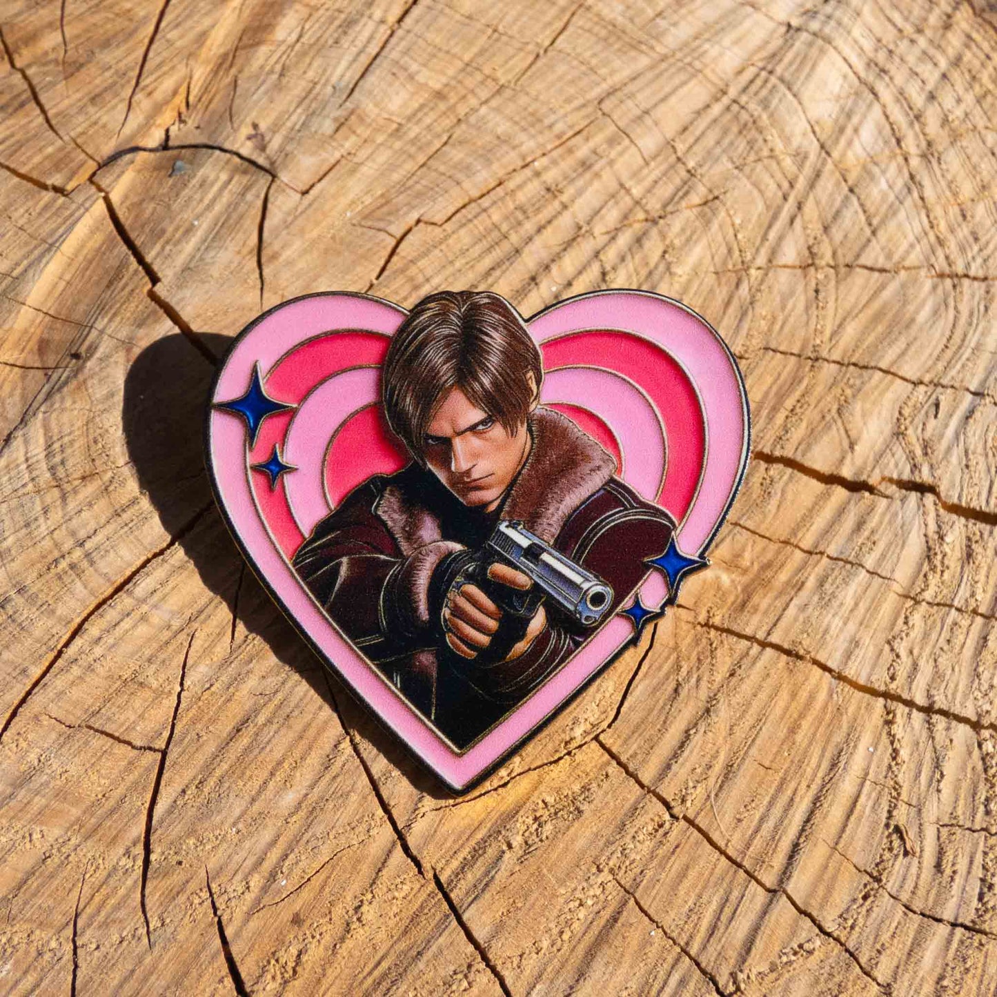 Leon S. Kennedy Resident Evil Heart Metallic Pin Brooch