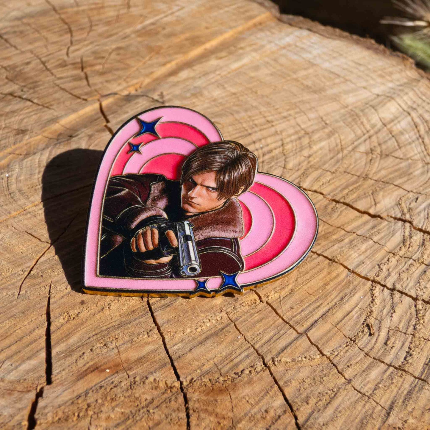 Leon S. Kennedy Resident Evil Heart Metallic Pin Brooch