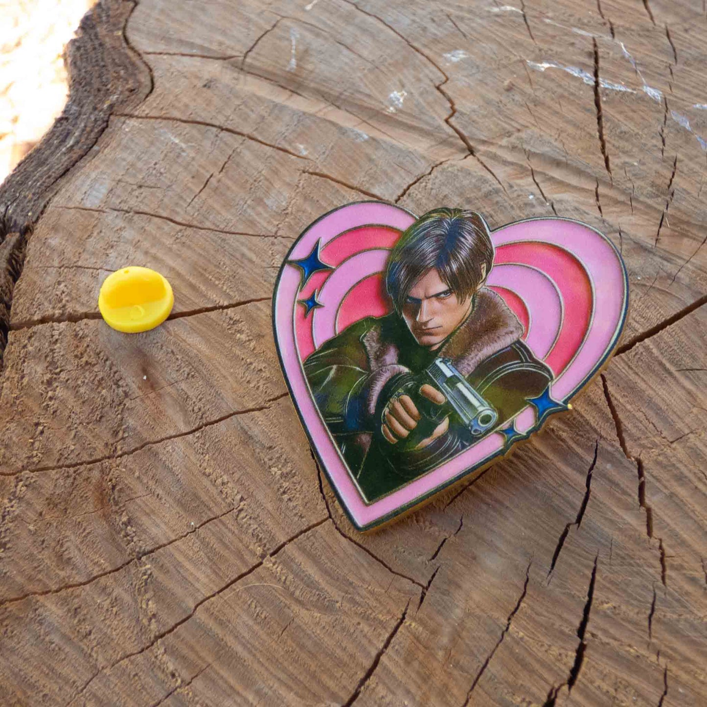 Leon S. Kennedy Resident Evil Heart Metallic Pin Brooch