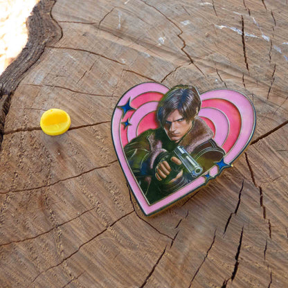 Leon S. Kennedy Resident Evil Heart Metallic Pin Brooch