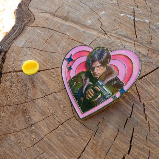 Leon S. Kennedy Resident Evil Heart Metallic Pin Brooch