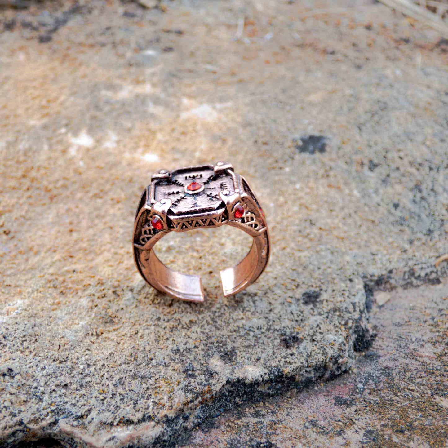 God Of War Ragnarok  StoneMason Ring Kratos Vegvisir Cosplay Ring