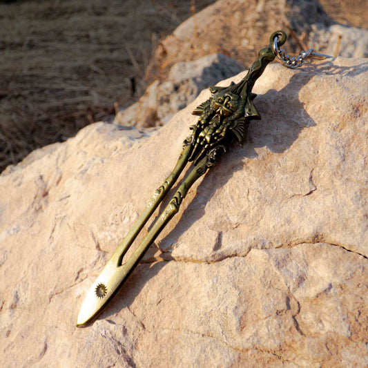 God of War Kratos Blade of Olympus Gold Sword Keychain