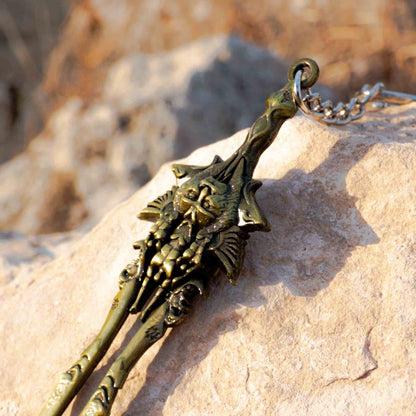 God of War Kratos Blade of Olympus Gold Sword Keychain