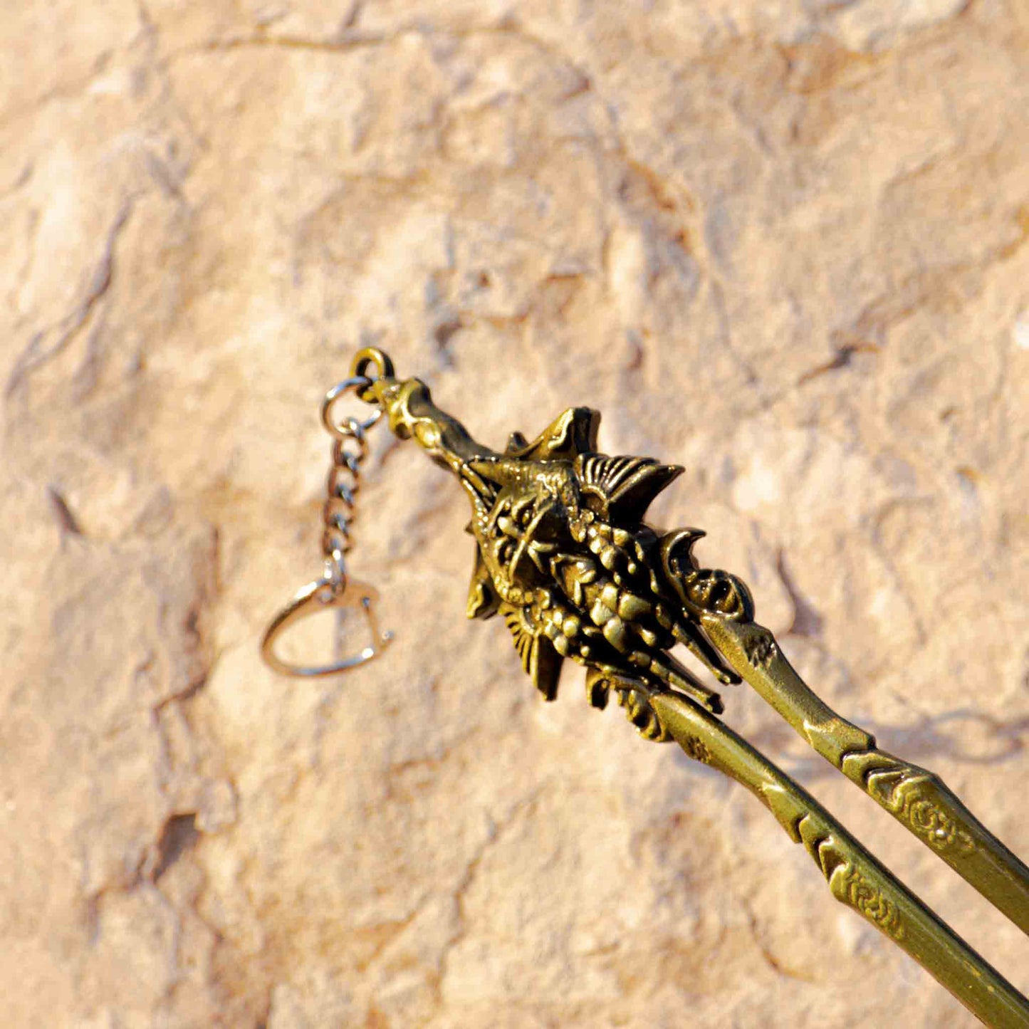 God of War Kratos Blade of Olympus Gold Sword Keychain