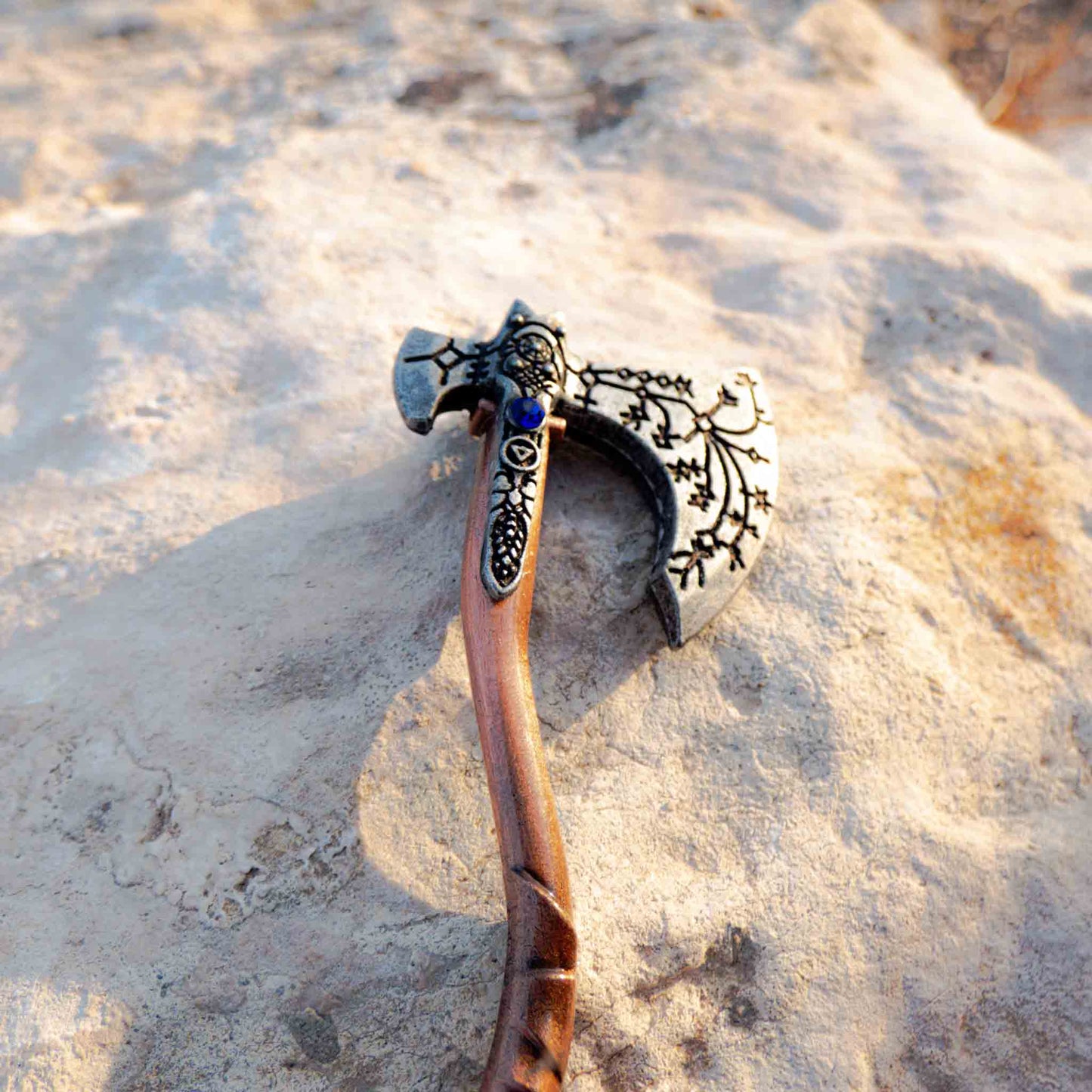 God of War Inspired Kratos Nordic Runes Leviathan Axe Keychain
