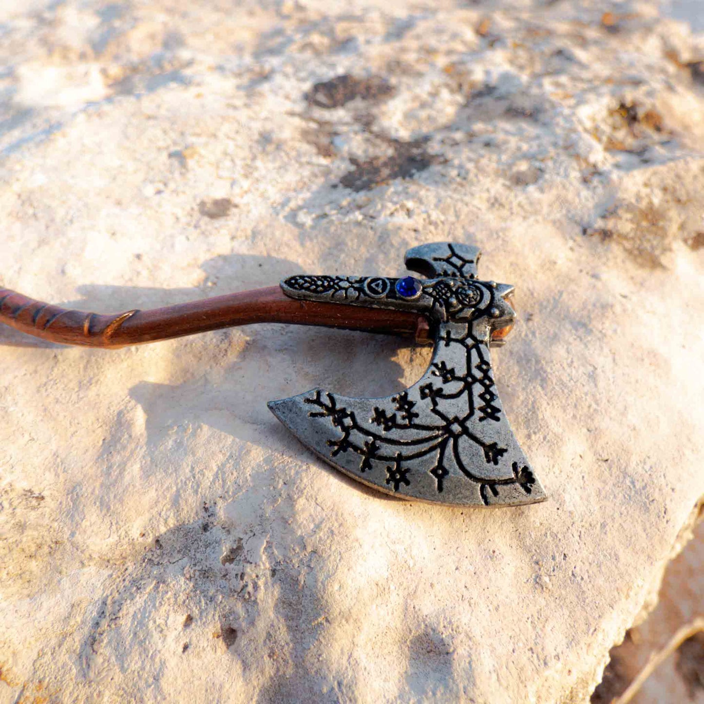 God of War Inspired Kratos Nordic Runes Leviathan Axe Keychain