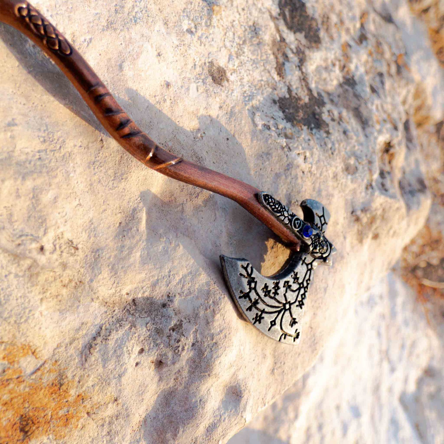God of War Inspired Kratos Nordic Runes Leviathan Axe Keychain