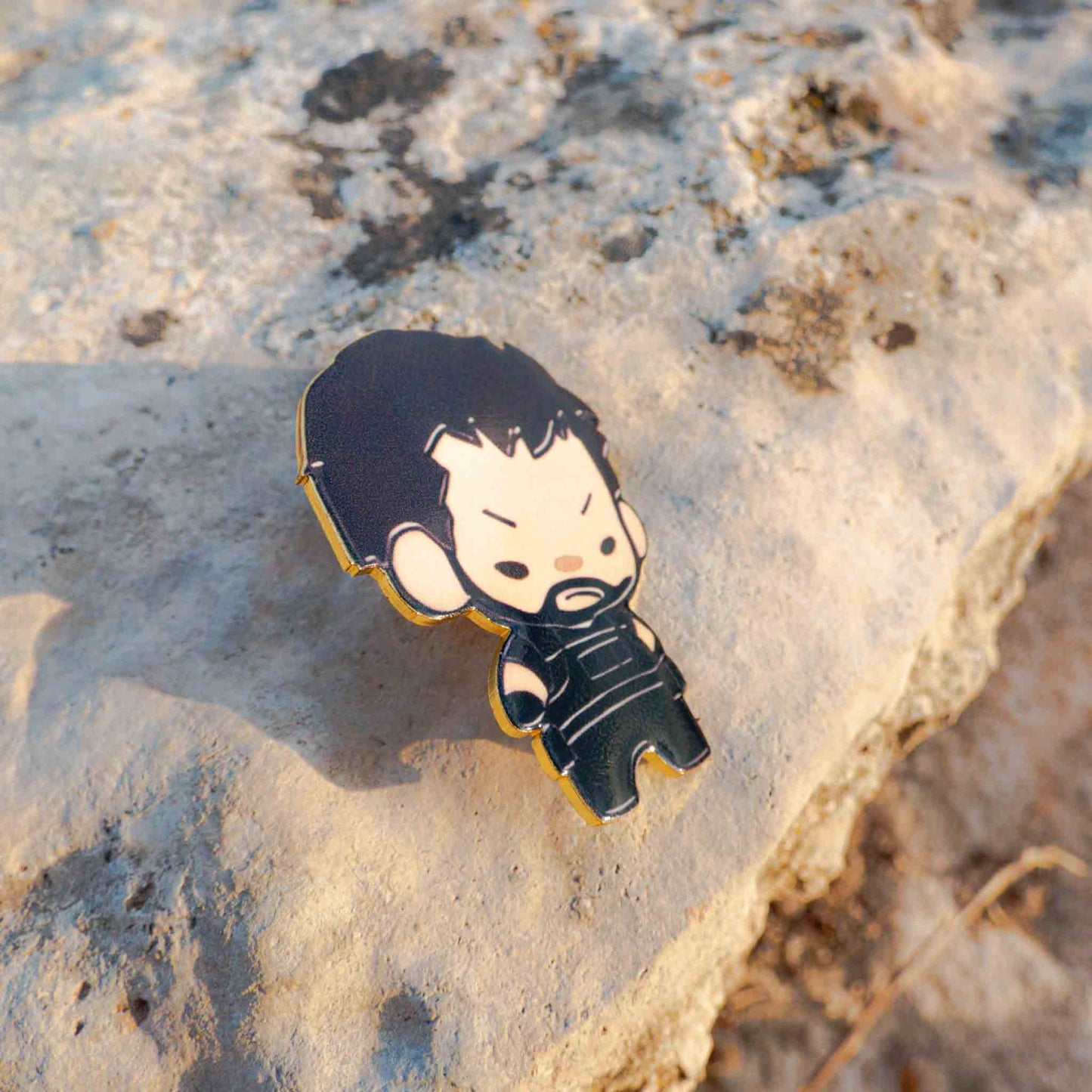 Resident Evil 3 Remake Carlos Oliveira Metallic Pin Brooch