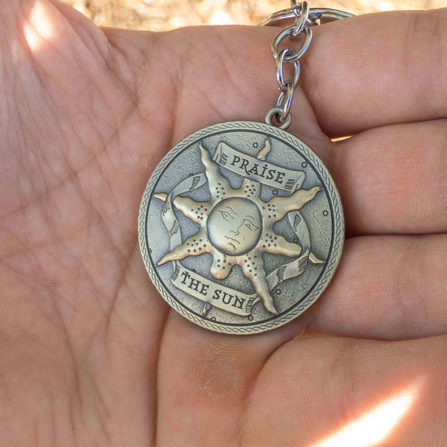 Dark Souls Steel Solaire of Astora Sun Inspired Keychain