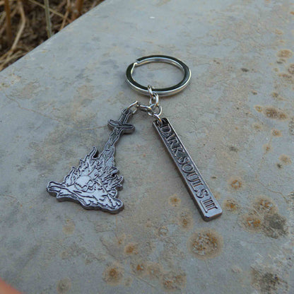 Dark Souls III Metallic Tag Bonfire Keychain