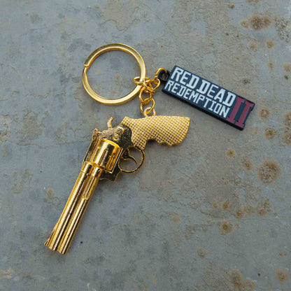 Red Dead Redemption Gold Revolver Keychain