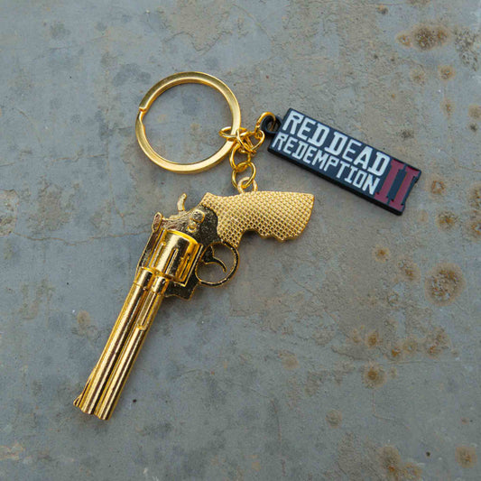 Red Dead Redemption Gold Revolver Keychain