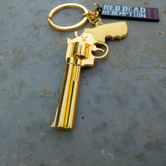 Red Dead Redemption Gold Revolver Keychain