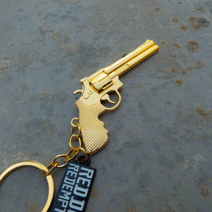 Red Dead Redemption Gold Revolver Keychain