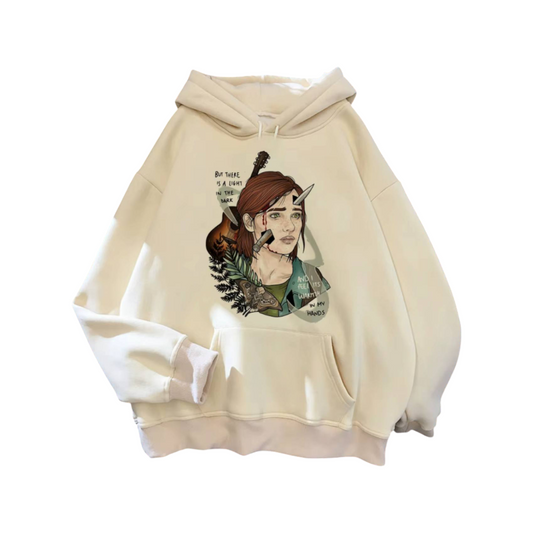 The Last of Us But There Is A Light in The Dark Khaki Hoodie