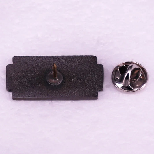 Steel Manufacturer Company Logo Enamel Pin Vintage Brooch
