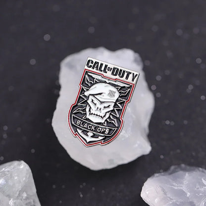 Call of Duty Pin Black Ops Skull Shaped Brooch