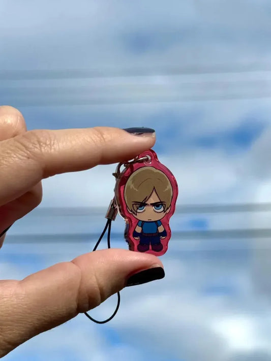 Resident Evil 4 Horror Cute Leon Kennedy Acrylic Phone Keychain
