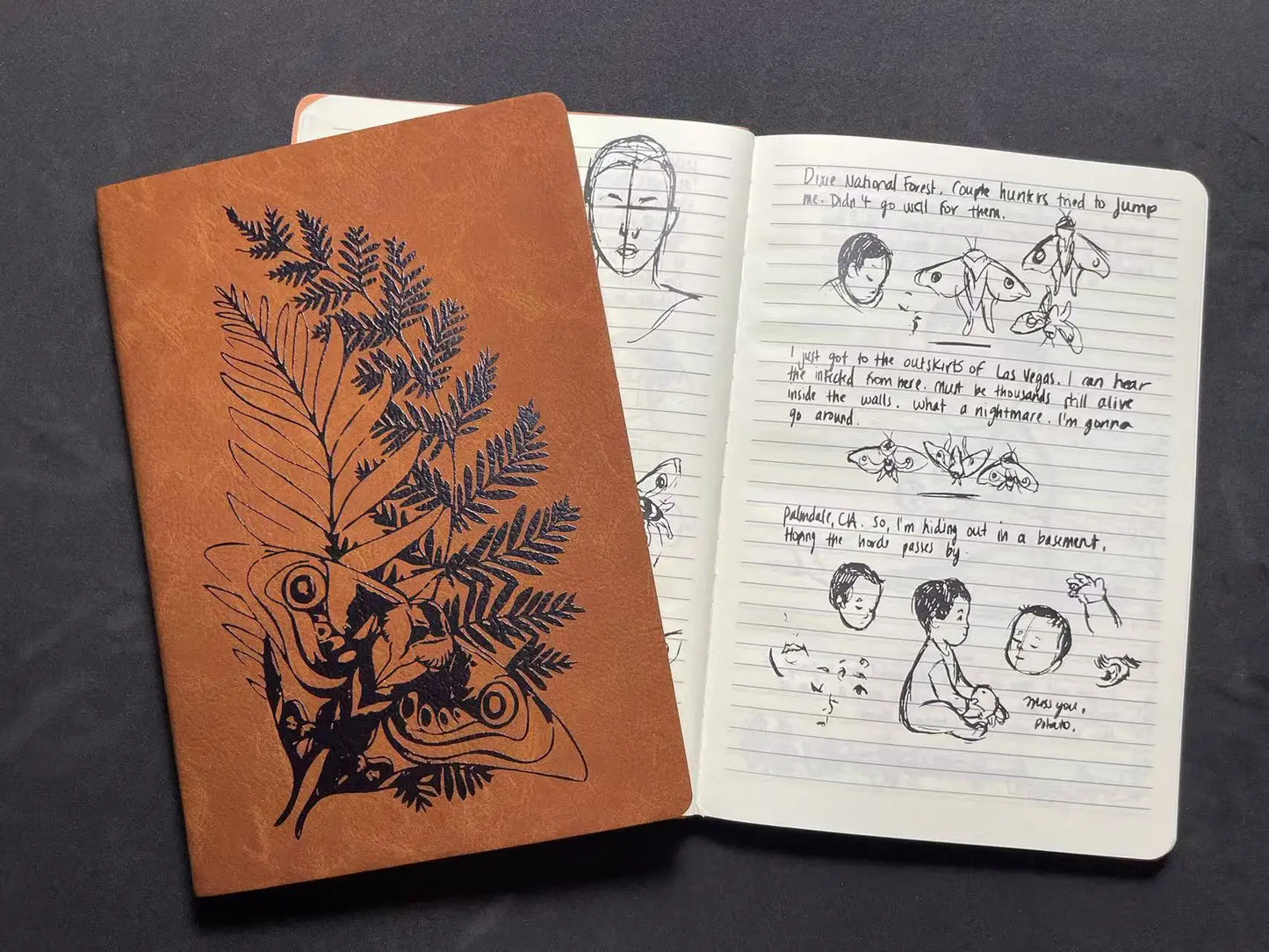 Tlou Ellie's Notebook / Journal With Personal Notes and Leather Cover
