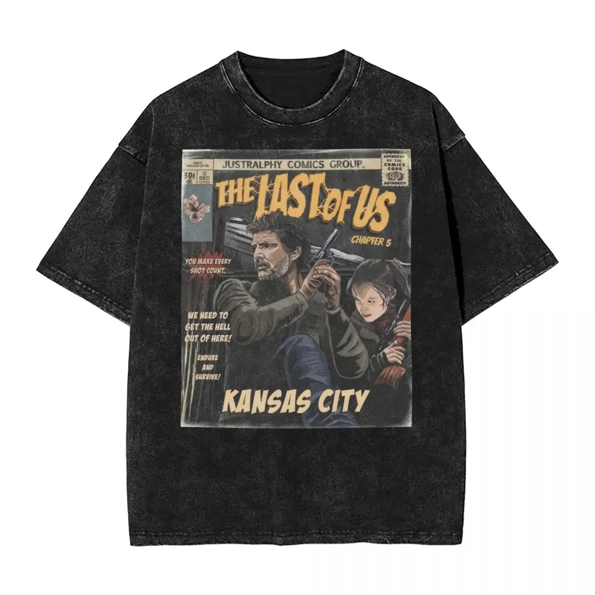 The Last Of Us Kansas City Vintage TShirt - Vintage Black / S Available at 2Fast2See.co