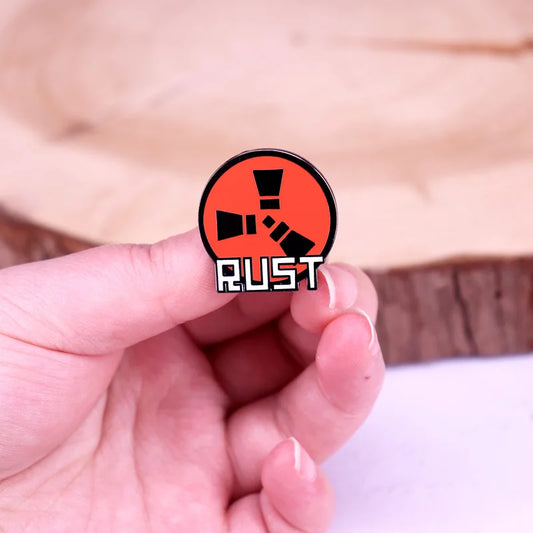 Rust Video Game Logo Enamel Pin Survival Game - Default Title Available at 2Fast2See.co