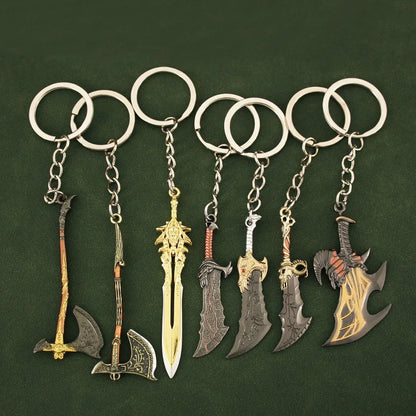 God of War Kratos Blade and Weapons Keychains - Available at 2Fast2See.co