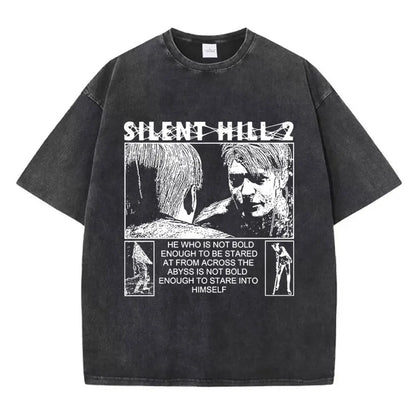 Silent Hill 2 Game Graphic Tshirt Vintage Washed Tee