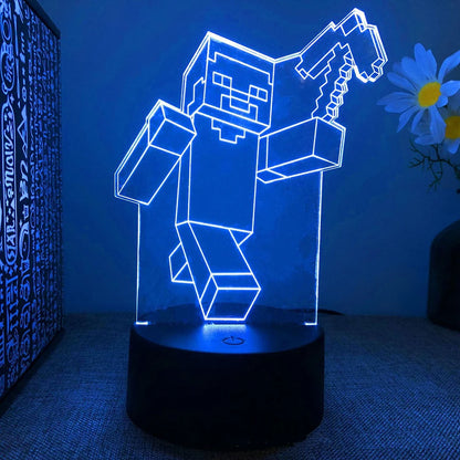 Minecraft 3D Night Lamps LED Lights with Remote Control