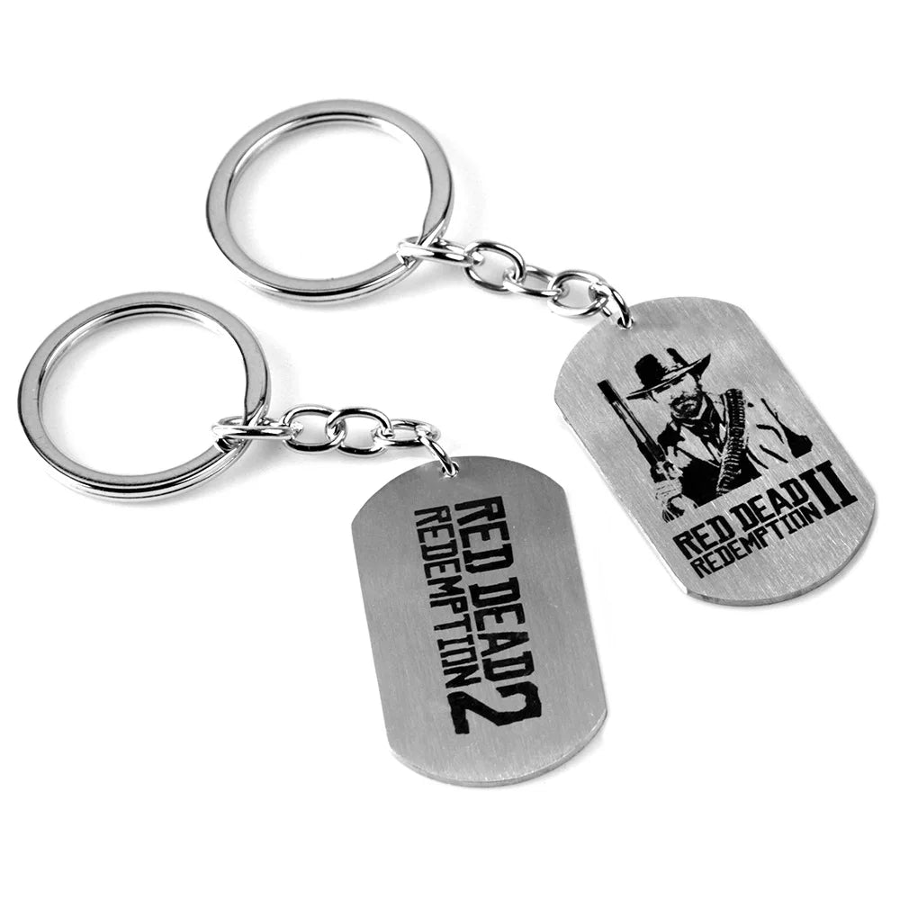 Red Dead Redemption Vintage Steel Tag Keychains & Necklaces