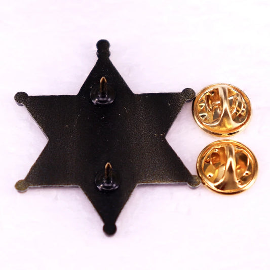 Vintage Sunset Deputy Enamel Pin Star Badge