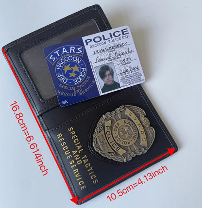 RE4 Leon Scott Kennedy Game Metal Badge Wallet Ada wong Chris Redfield Rebecca  Customized Cosplay Accessory