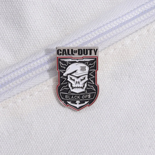 Call of Duty Pin Black Ops Skull Shaped Brooch