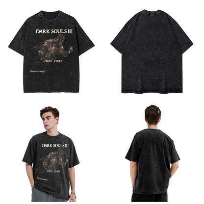 Dark Souls 3 Retro Game Tshirt Graphic Vintage Tee Cotton