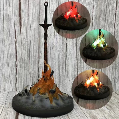 Dark Souls Glowing Bonfire Figure with Remote Control PVC Collection Model Gift