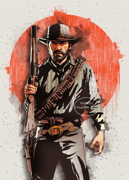 Red Dead Redemption 2 Posters Watercolor Style Prints Room Decor