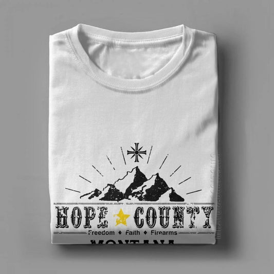 Far Cry Hope County Montana Video Game Inspired 100% Cotton Tshirt - White / S Available at 2Fast2See.co