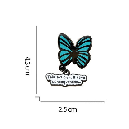 Life Is Strange This Action Will Have Consequences Butterfly Enamel Brooch with Keychain