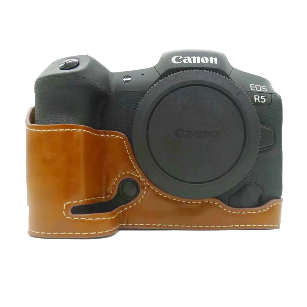 Leather Camera Case - Canon EOS R5 R6 - deep blue Available at 2Fast2See.co