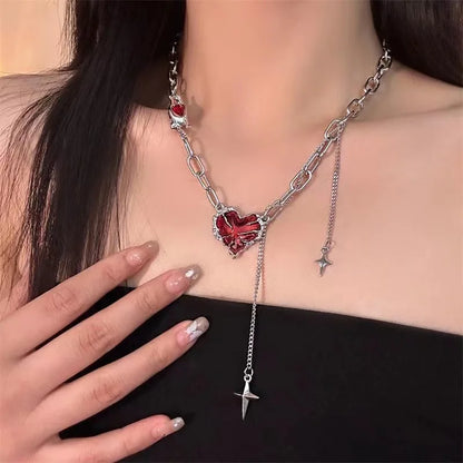 Aesthetic Red Heart Necklaces for Women Premium Jewelry Gifts