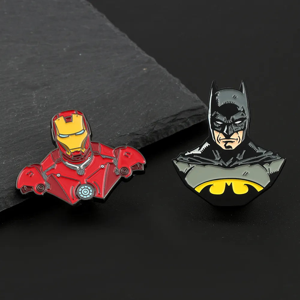 Marvel Avengers Iron Man & Batman Enamel Pins - Available at 2Fast2See.co