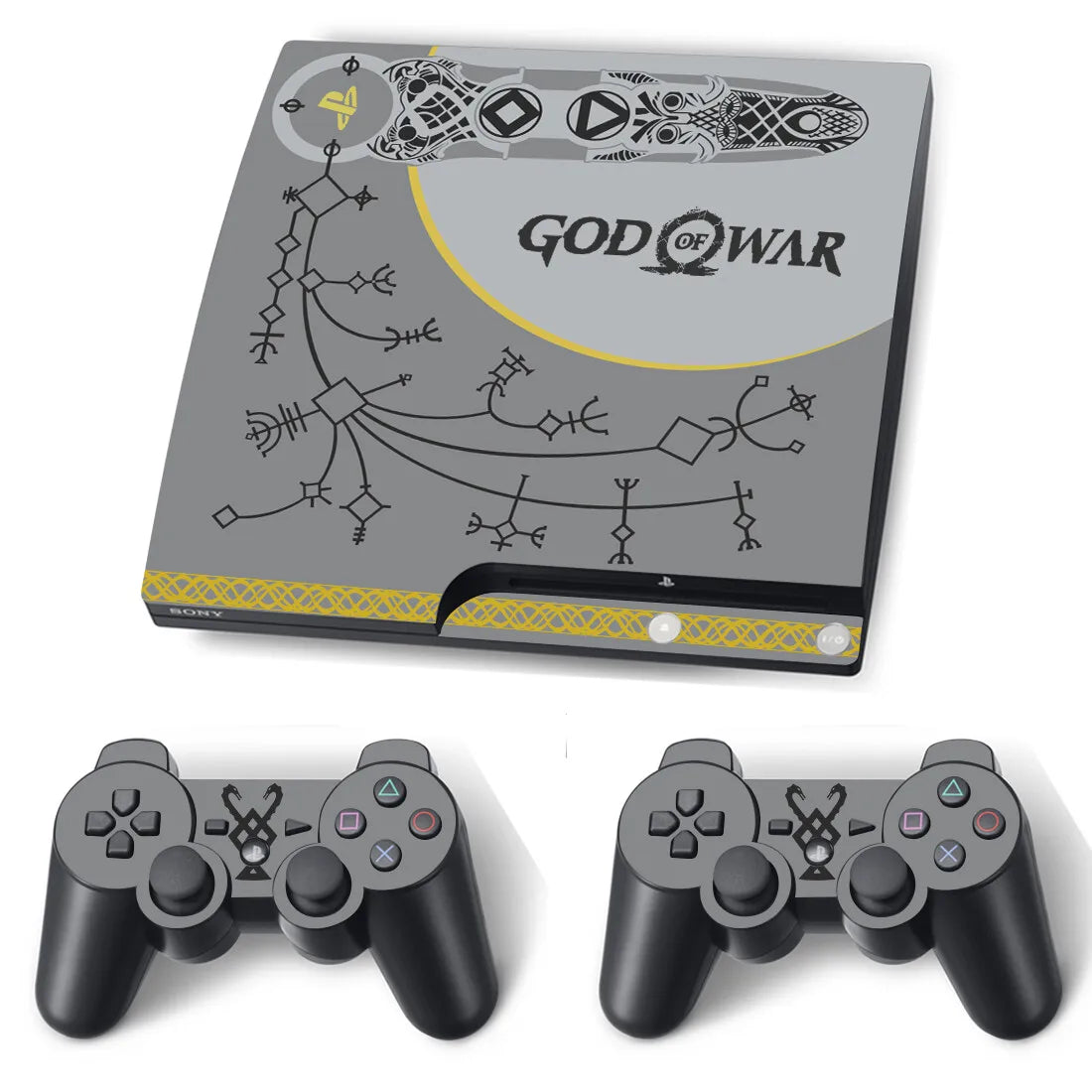 God of War Skin for PS3 Slim Console and Controllers Vinyl Skin Cover - God of War PS3 Available at 2Fast2See.co