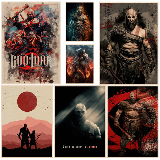 God of War Game Art Poster Action & Artistic Designs