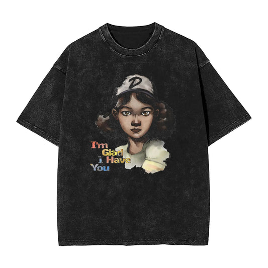 The Walking Dead I'm Glad I Have You Clementine Washed Tshirt Vintage