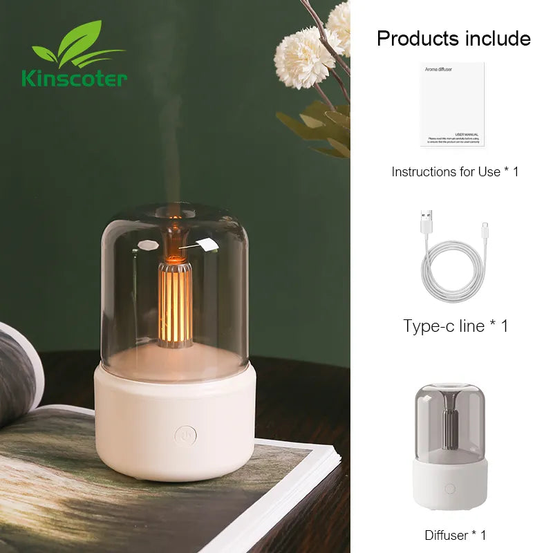 Mini Aroma Air Humidifier with Essential Night Light - B Beige 120ml Available at 2Fast2See.co