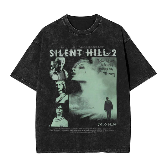 Silent Hill 2 Game Graphic TShirt Summer Vintage Cotton Tee