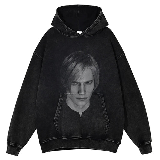 Resident Evil Leon S Kennedy Portrait Washed Hoodie