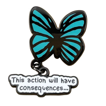 Life Is Strange This Action Will Have Consequences Butterfly Enamel Brooch with Keychain